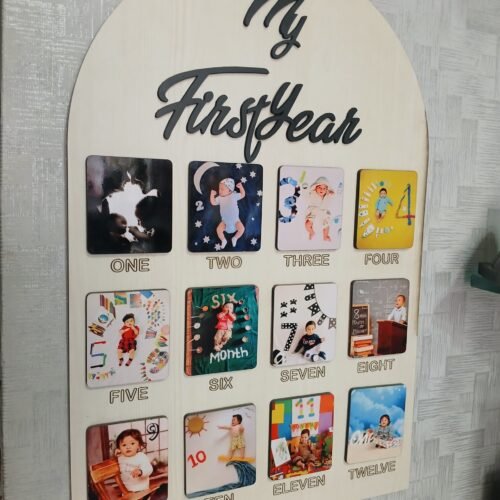 My First Year Customized Milestone Board for Kids Birthday Party (Newborn -12 Months)