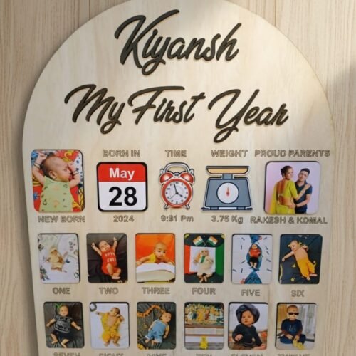 My First Year Customized Milestone Board for Kids Birthday Party (Newborn -12 Months)