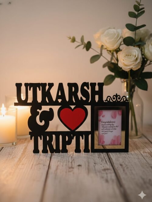 Customized Name cutout MDF photo frame | Personalized Name cutout | Photo Frame 12"x18" | MDF Wood Frame | Unique Gift For Anniersary | Wedding | Engegment | Valentine's Day